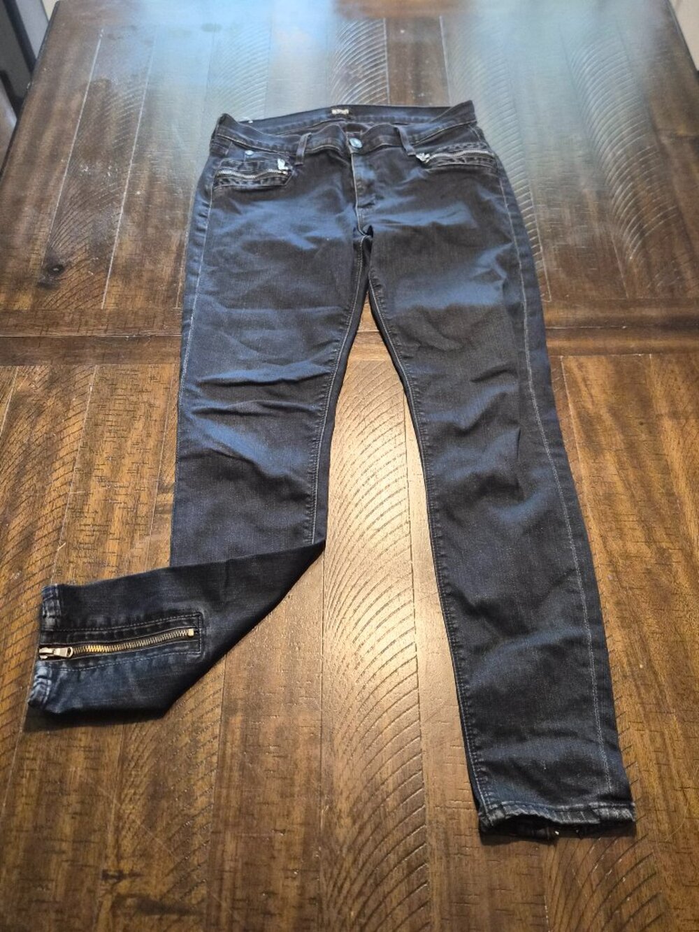 Hudson Krista Super Skinny Jeans Women Size 28 Dark Wash USA Ankle Zippers G820